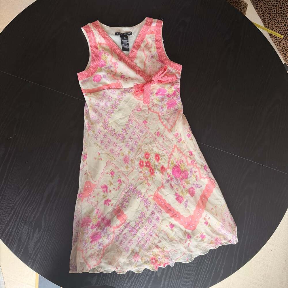 Hype Vintage Y2k Pink Floral Patchwork Babydoll Slip Dress Size 14